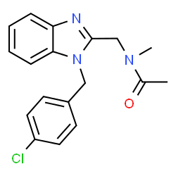 ChemSpider 2D Image | N-{[1-(4-Chlorobenzyl)-1H-benzimidazol-2-yl]methyl}-N-methylacetamide | C18H18ClN3O