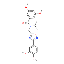 ChemSpider 2D Image | N-{[3-(3,4-Dimethoxyphenyl)-1,2,4-oxadiazol-5-yl]methyl}-N-isopropyl-3,5-dimethoxybenzamide | C23H27N3O6
