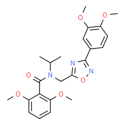 ChemSpider 2D Image | N-{[3-(3,4-Dimethoxyphenyl)-1,2,4-oxadiazol-5-yl]methyl}-N-isopropyl-2,6-dimethoxybenzamide | C23H27N3O6