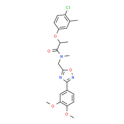 ChemSpider 2D Image | 2-(4-Chloro-3-methylphenoxy)-N-{[3-(3,4-dimethoxyphenyl)-1,2,4-oxadiazol-5-yl]methyl}-N-methylpropanamide | C22H24ClN3O5