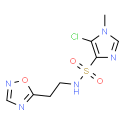 ChemSpider 2D Image | 5-Chloro-1-methyl-N-[2-(1,2,4-oxadiazol-5-yl)ethyl]-1H-imidazole-4-sulfonamide | C8H10ClN5O3S