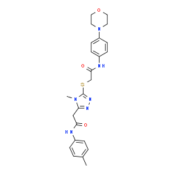 ChemSpider 2D Image | 2-[(4-Methyl-5-{2-[(4-methylphenyl)amino]-2-oxoethyl}-4H-1,2,4-triazol-3-yl)sulfanyl]-N-[4-(4-morpholinyl)phenyl]acetamide | C24H28N6O3S