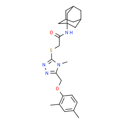 ChemSpider 2D Image | N-(Adamantan-1-yl)-2-({5-[(2,4-dimethylphenoxy)methyl]-4-methyl-4H-1,2,4-triazol-3-yl}sulfanyl)acetamide | C24H32N4O2S