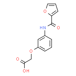 ChemSpider 2D Image | 3-(FURAN-2-AMIDO)PHENOXYACETIC ACID | C13H11NO5
