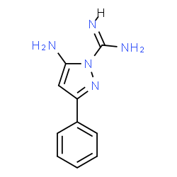 ChemSpider 2D Image | 5-Amino-3-phenyl-1H-pyrazole-1-carboximidamide | C10H11N5