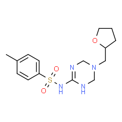 ChemSpider 2D Image | 4-Methyl-N-[5-(tetrahydro-2-furanylmethyl)-1,4,5,6-tetrahydro-1,3,5-triazin-2-yl]benzenesulfonamide | C15H22N4O3S