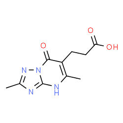 ChemSpider 2D Image | [1,2,4]triazolo[1,5-a]pyrimidine-6-propanoic acid, 3,7-dihydro-2,5-dimethyl-7-oxo- | C10H12N4O3