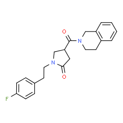 ChemSpider 2D Image | 4-(3,4-Dihydro-2(1H)-isoquinolinylcarbonyl)-1-[2-(4-fluorophenyl)ethyl]-2-pyrrolidinone | C22H23FN2O2