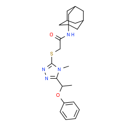 ChemSpider 2D Image | N-(Adamantan-1-yl)-2-{[4-methyl-5-(1-phenoxyethyl)-4H-1,2,4-triazol-3-yl]sulfanyl}acetamide | C23H30N4O2S