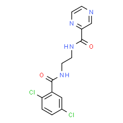 ChemSpider 2D Image | N-{2-[(2,5-Dichlorobenzoyl)amino]ethyl}-2-pyrazinecarboxamide | C14H12Cl2N4O2