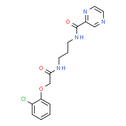 ChemSpider 2D Image | N-(3-{[(2-Chlorophenoxy)acetyl]amino}propyl)-2-pyrazinecarboxamide | C16H17ClN4O3
