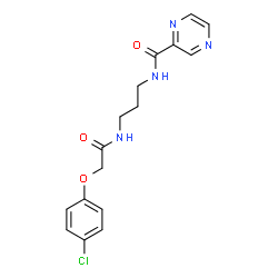 ChemSpider 2D Image | N-(3-{[(4-Chlorophenoxy)acetyl]amino}propyl)-2-pyrazinecarboxamide | C16H17ClN4O3