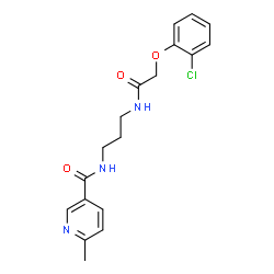 ChemSpider 2D Image | N-(3-{[(2-Chlorophenoxy)acetyl]amino}propyl)-6-methylnicotinamide | C18H20ClN3O3