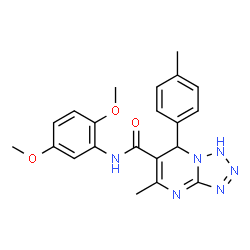 ChemSpider 2D Image | N-(2,5-Dimethoxyphenyl)-5-methyl-7-(4-methylphenyl)-1,7-dihydrotetrazolo[1,5-a]pyrimidine-6-carboxamide | C21H22N6O3