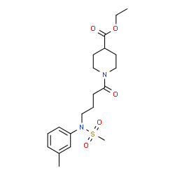 ChemSpider 2D Image | Ethyl 1-{4-[(3-methylphenyl)(methylsulfonyl)amino]butanoyl}-4-piperidinecarboxylate | C20H30N2O5S