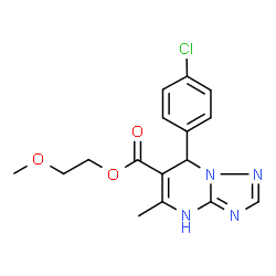 ChemSpider 2D Image | 2-Methoxyethyl 7-(4-chlorophenyl)-5-methyl-1,7-dihydro[1,2,4]triazolo[1,5-a]pyrimidine-6-carboxylate | C16H17ClN4O3