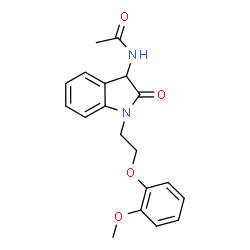 ChemSpider 2D Image | N-{1-[2-(2-Methoxyphenoxy)ethyl]-2-oxo-2,3-dihydro-1H-indol-3-yl}acetamide | C19H20N2O4