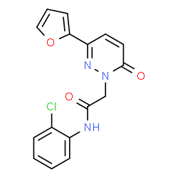 ChemSpider 2D Image | N-(2-Chlorophenyl)-2-[3-(2-furyl)-6-oxo-1(6H)-pyridazinyl]acetamide | C16H12ClN3O3