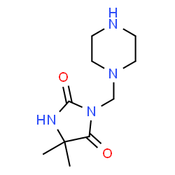 ChemSpider 2D Image | 5,5-Dimethyl-3-(1-piperazinylmethyl)-2,4-imidazolidinedione | C10H18N4O2
