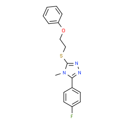 ChemSpider 2D Image | 3-(4-Fluorophenyl)-4-methyl-5-[(2-phenoxyethyl)sulfanyl]-4H-1,2,4-triazole | C17H16FN3OS