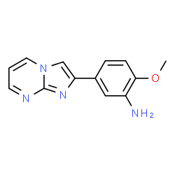 ChemSpider 2D Image | 5-(Imidazo[1,2-a]pyrimidin-2-yl)-2-methoxyaniline | C13H12N4O