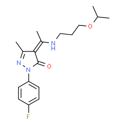 ChemSpider 2D Image | (4Z)-2-(4-Fluorophenyl)-4-{1-[(3-isopropoxypropyl)amino]ethylidene}-5-methyl-2,4-dihydro-3H-pyrazol-3-one | C18H24FN3O2