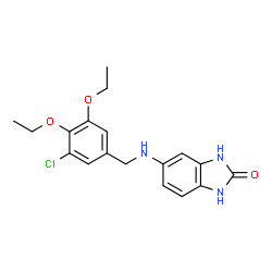 ChemSpider 2D Image | 5-[(3-Chloro-4,5-diethoxybenzyl)amino]-1,3-dihydro-2H-benzimidazol-2-one | C18H20ClN3O3