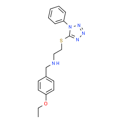 ChemSpider 2D Image | N-(4-Ethoxybenzyl)-2-[(1-phenyl-1H-tetrazol-5-yl)sulfanyl]ethanamine | C18H21N5OS