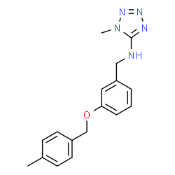 ChemSpider 2D Image | 1-Methyl-N-{3-[(4-methylbenzyl)oxy]benzyl}-1H-tetrazol-5-amine | C17H19N5O
