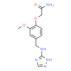 ChemSpider 2D Image | 2-{2-Methoxy-4-[(1H-1,2,4-triazol-5-ylamino)methyl]phenoxy}acetamide | C12H15N5O3