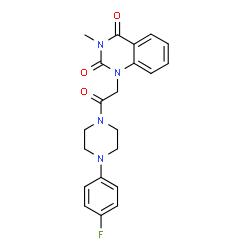 ChemSpider 2D Image | 1-{2-[4-(4-Fluorophenyl)-1-piperazinyl]-2-oxoethyl}-3-methyl-2,4(1H,3H)-quinazolinedione | C21H21FN4O3