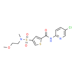 ChemSpider 2D Image | N-(5-Chloro-2-pyridinyl)-4-[(2-methoxyethyl)(methyl)sulfamoyl]-2-thiophenecarboxamide | C14H16ClN3O4S2