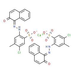 ChemSpider 2D Image | Calcium bis{5-chloro-4-methyl-2-[(2E)-2-(2-oxo-1(2H)-naphthalenylidene)hydrazino]benzenesulfonate} | C34H24CaCl2N4O8S2