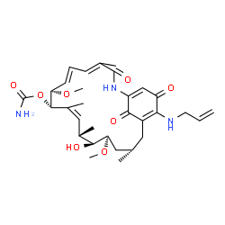 ChemSpider 2D Image | (8S,9S,12S,13S,14R,16S)-19-(Allylamino)-13-hydroxy-8,14-dimethoxy-4,10,12,16-tetramethyl-3,20,22-trioxo-2-azabicyclo[16.3.1]docosa-1(21),4,6,10,18-pentaen-9-yl carbamate | C31H43N3O8