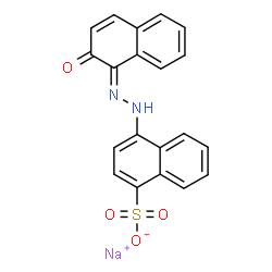 ChemSpider 2D Image | Sodium 4-[(2E)-2-(2-oxo-1(2H)-naphthalenylidene)hydrazino]-1-naphthalenesulfonate | C20H13N2NaO4S
