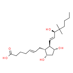 ChemSpider 2D Image | (5E,9alpha,11alpha,13E,15R)-9,11,15-Trihydroxy-16,16-dimethylprosta-5,13-dien-1-oic acid | C22H38O5