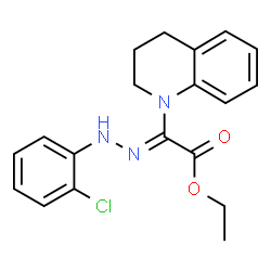 ChemSpider 2D Image | Ethyl (2Z)-[(2-chlorophenyl)hydrazono](3,4-dihydro-1(2H)-quinolinyl)acetate | C19H20ClN3O2