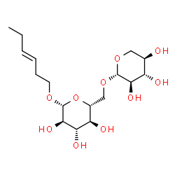ChemSpider 2D Image | (3E)-3-Hexen-1-yl 6-O-beta-D-xylopyranosyl-beta-D-glucopyranoside | C17H30O10