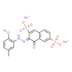 ChemSpider 2D Image | Disodium (3Z)-3-[(2-methoxy-5-methylphenyl)hydrazono]-4-oxo-3,4-dihydro-2,6-naphthalenedisulfonate | C18H14N2Na2O8S2