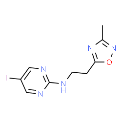 ChemSpider 2D Image | 5-Iodo-N-[2-(3-methyl-1,2,4-oxadiazol-5-yl)ethyl]-2-pyrimidinamine | C9H10IN5O