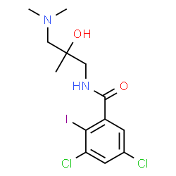 ChemSpider 2D Image | 3,5-Dichloro-N-[3-(dimethylamino)-2-hydroxy-2-methylpropyl]-2-iodobenzamide | C13H17Cl2IN2O2