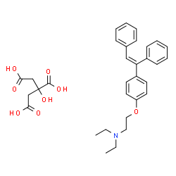 ChemSpider 2D Image | 1-(p-(beta-Diethylaminoethoxy)phenyl)-1,2-diphenylethylene citrate | C32H37NO8