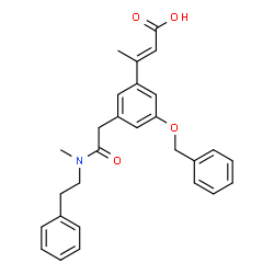 ChemSpider 2D Image | (2E)-3-[3-(Benzyloxy)-5-{2-[methyl(2-phenylethyl)amino]-2-oxoethyl}phenyl]-2-butenoic acid | C28H29NO4
