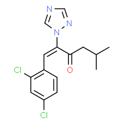 ChemSpider 2D Image | (E)-1-(2,4-Dichloro-phenyl)-5-methyl-2-[1,2,4]triazol-1-yl-hex-1-en-3-one | C15H15Cl2N3O