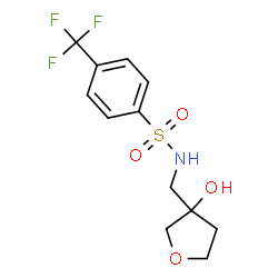 ChemSpider 2D Image | N-[(3-Hydroxytetrahydro-3-furanyl)methyl]-4-(trifluoromethyl)benzenesulfonamide | C12H14F3NO4S