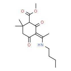 ChemSpider 2D Image | Methyl (5E)-5-[1-(butylamino)ethylidene]-2,2-dimethyl-4,6-dioxocyclohexanecarboxylate | C16H25NO4