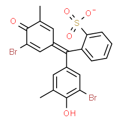 ChemSpider 2D Image | 2-[(E)-(3-bromo-4-hydroxy-5-methyl-phenyl)-(3-bromo-5-methyl-4-oxo-1-cyclohexa-2,5-dienylidene)methyl]benzenesulfonate | C21H15Br2O5S