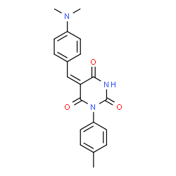 ChemSpider 2D Image | (5E)-5-[4-(Dimethylamino)benzylidene]-1-(4-methylphenyl)-2,4,6(1H,3H,5H)-pyrimidinetrione | C20H19N3O3