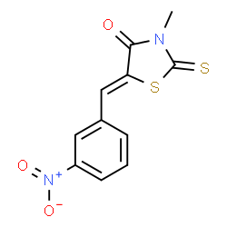 ChemSpider 2D Image | (5Z)-3-Methyl-5-(3-nitrobenzylidene)-2-thioxo-1,3-thiazolidin-4-one | C11H8N2O3S2