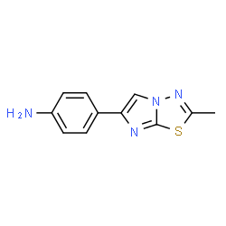 ChemSpider 2D Image | 4-(2-Methylimidazo[2,1-b][1,3,4]thiadiazol-6-yl)aniline | C11H10N4S